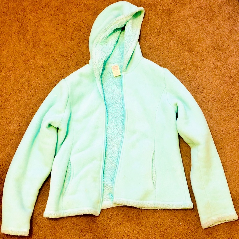 Aqua Blue Fuzzy Jacket